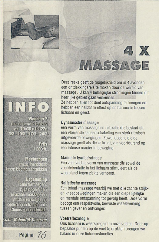Workshop 4x Massage